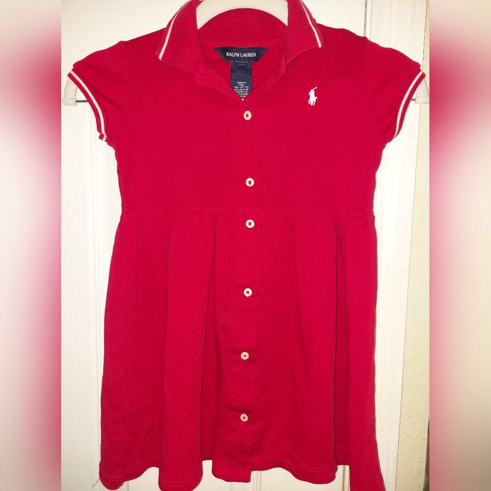 Ralph Lauren Red Button Up Dress Size 4T